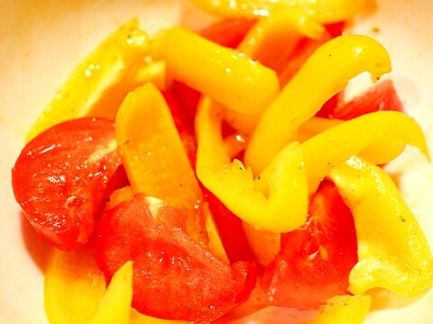 【超簡単】パプリカとトマトのカラフルマリネ